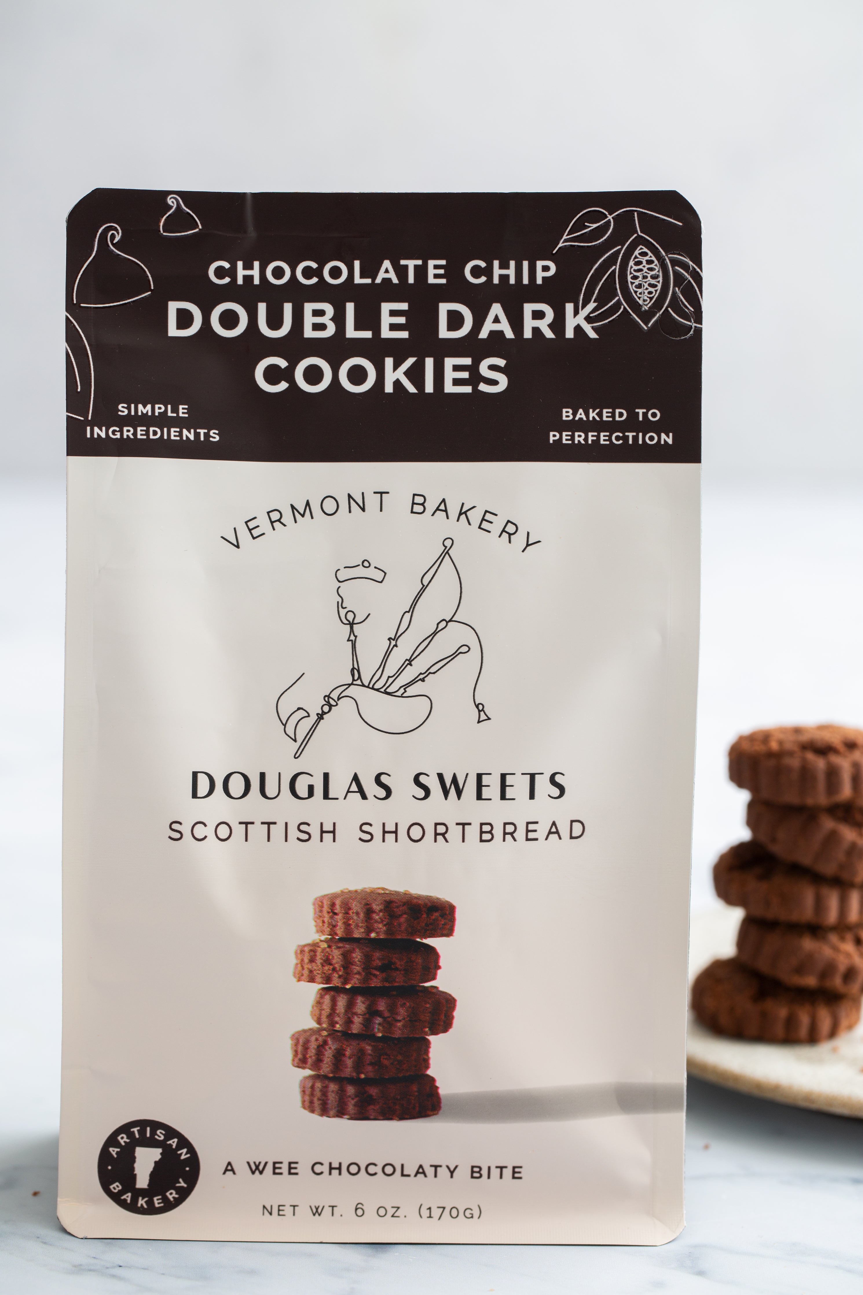 Douglas Sweets Double Dark Chocolate Chip Shortbread 6.0 oz Package