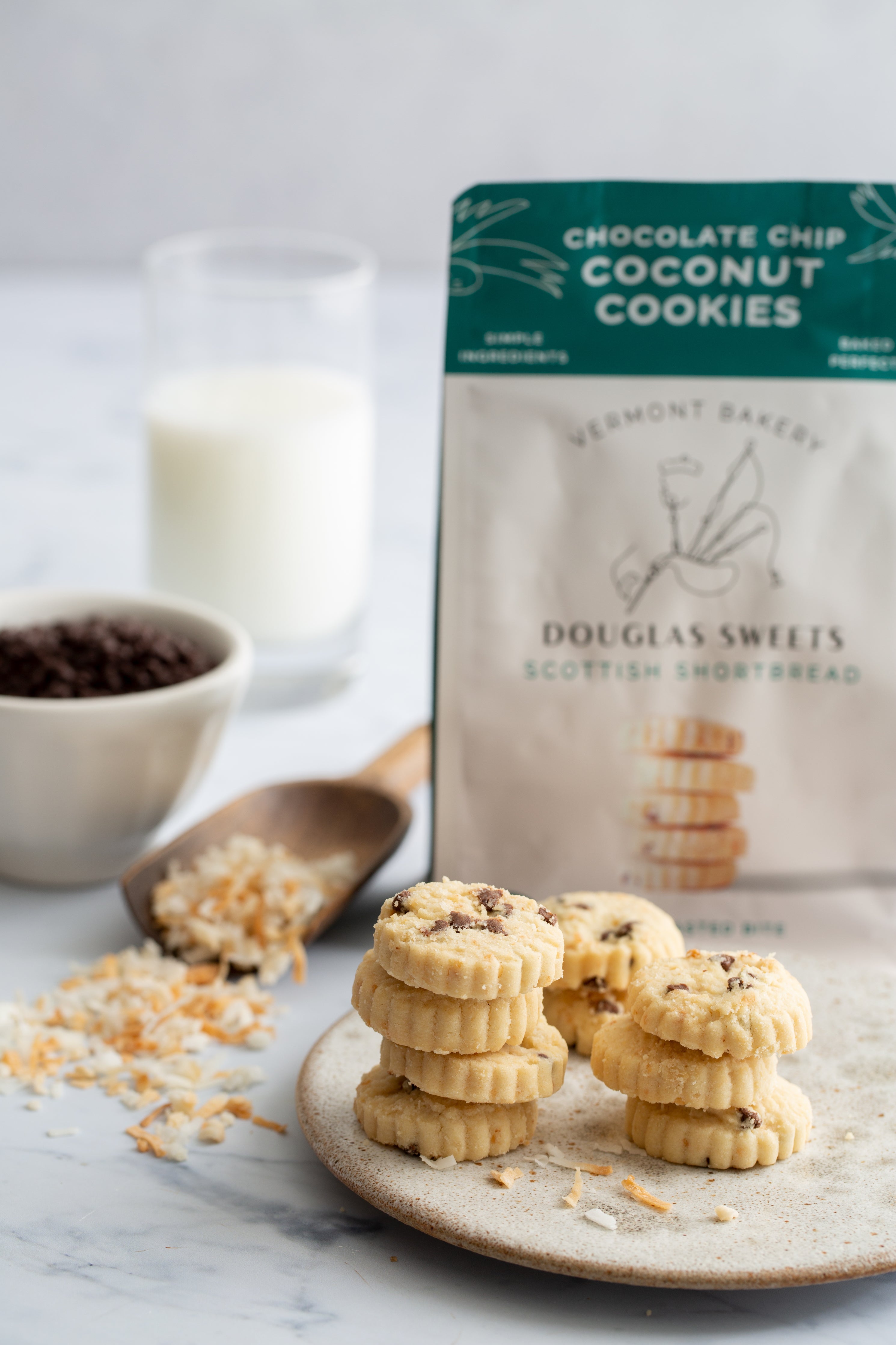 Douglas Sweets Coconut Chocolate Chip Shortbread 6.0 oz Package