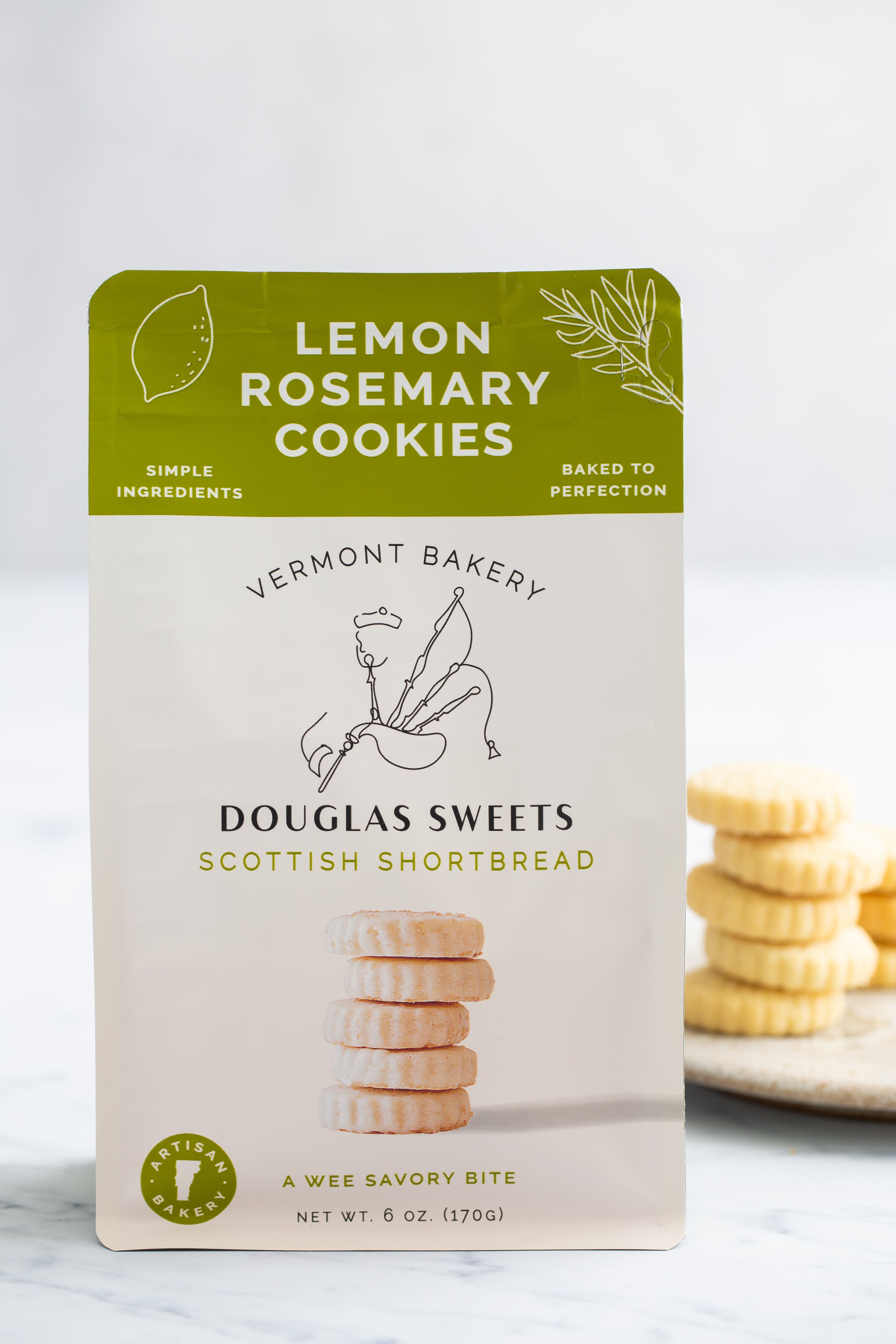 Douglas Sweets Lemon Rosemary Shortbread 6.0 oz Package