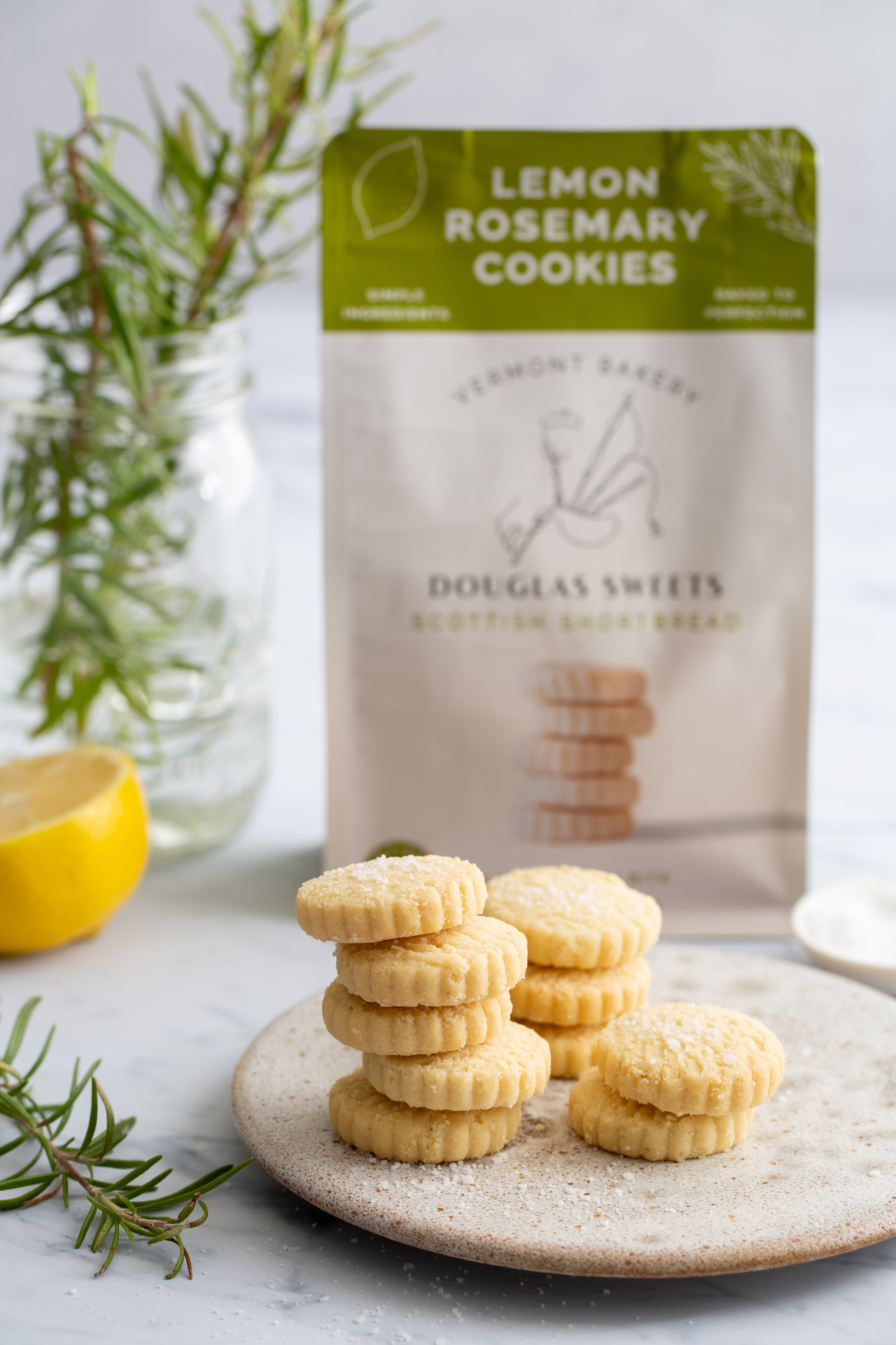 Douglas Sweets Lemon Rosemary Shortbread 6.0 oz Package